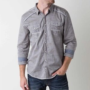 Men's BKE Gray Button-Up Shirt